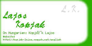 lajos kopjak business card